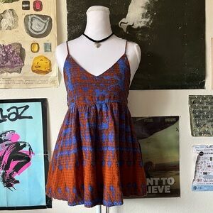 🌱 UO Blair Blue Batik Playsuit 🌱